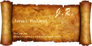 Jenei Roland névjegykártya